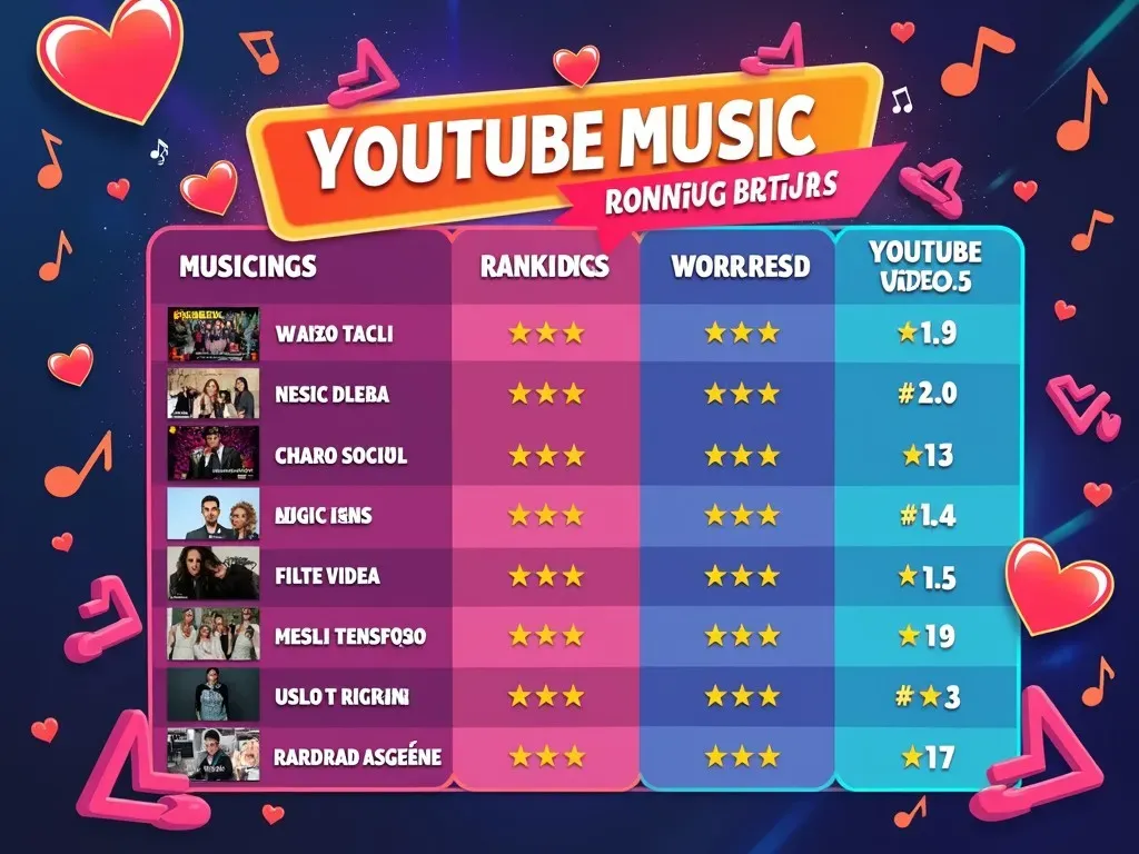 Youtube Music Ranking Table